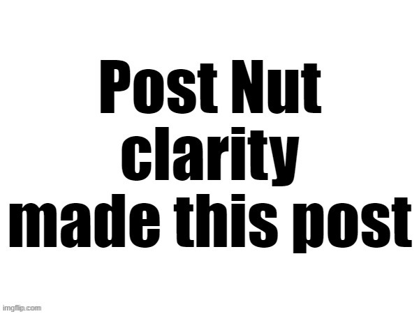above | image tagged in post nut clarity made this post | made w/ Imgflip meme maker