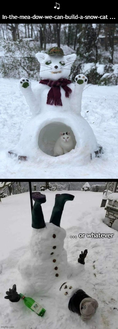 I will be wine-ing through the next storm. Judge me if you must. | In-the-mea-dow-we-can-build-a-snow-cat ... ... or whatever | image tagged in funny memes,snow | made w/ Imgflip meme maker