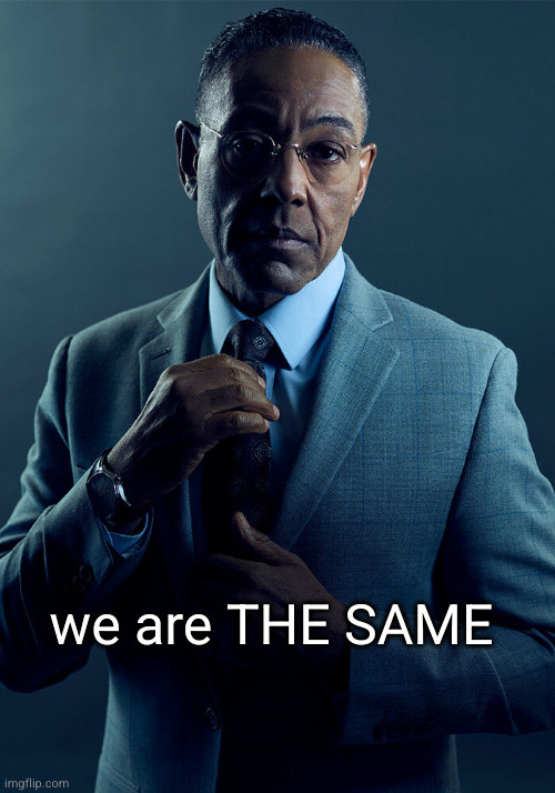 We are not the same | we are THE SAME | image tagged in we are not the same | made w/ Imgflip meme maker