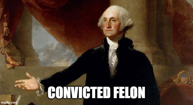 george washington | CONVICTED FELON | image tagged in george washington | made w/ Imgflip meme maker