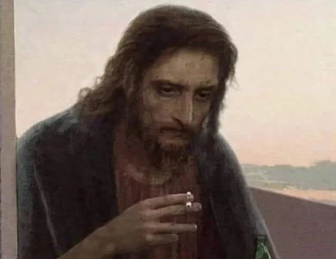 Smoking Jesus Blank Meme Template