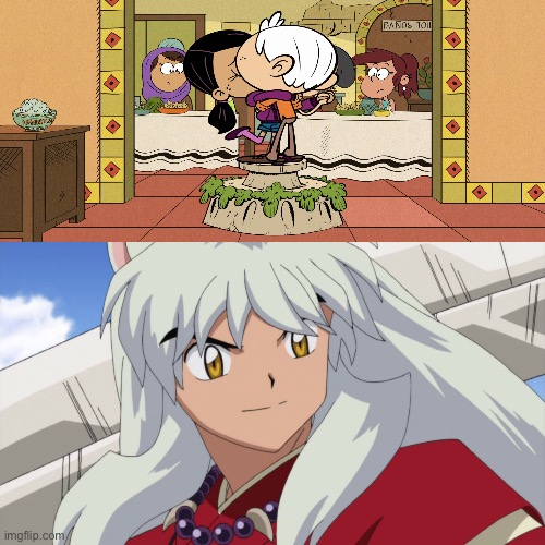 InuYasha likes Ronniecoln Kissing | image tagged in inuyasha,the loud house,nickelodeon,anime,lincoln loud,ronnie anne santiago | made w/ Imgflip meme maker