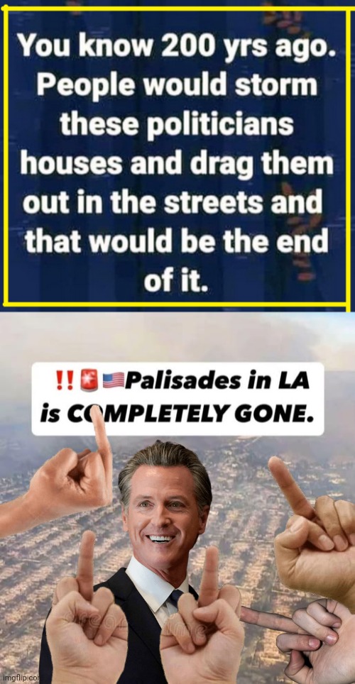 F-U Gavin Newsom | image tagged in gavin,megamind thank you random citizen,fire | made w/ Imgflip meme maker