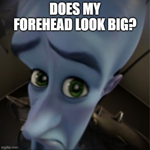 ? | DOES MY FOREHEAD LOOK BIG? | image tagged in megamind peeking,nosepicker | made w/ Imgflip meme maker