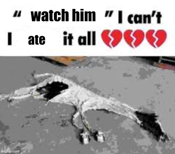 I can't I X it all | watch him ate | image tagged in i can't i x it all | made w/ Imgflip meme maker