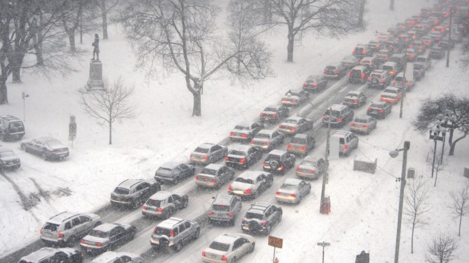 Winter traffic jam Blank Meme Template