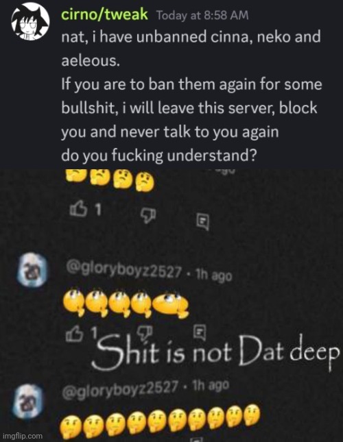 Also, it's MY SERVER | image tagged in shit is not dat deep | made w/ Imgflip meme maker