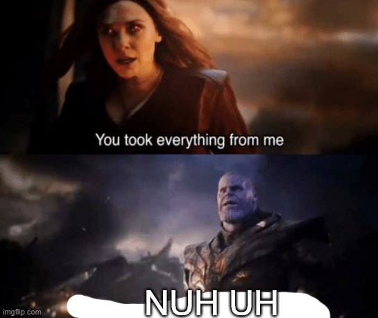 nuh uh | NUH UH | image tagged in you took everything from me,nuh uh | made w/ Imgflip meme maker