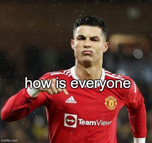 Ronaldo | how is everyone | image tagged in ronaldo | made w/ Imgflip meme maker