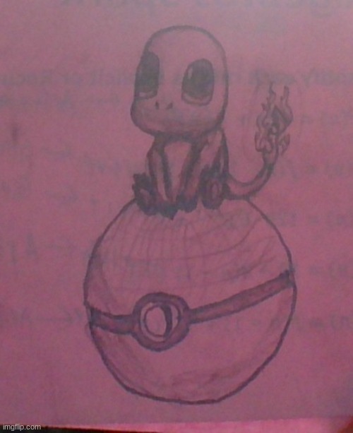 WIP drawing of Charmander I did in algebra today instead of working :3 | made w/ Imgflip meme maker