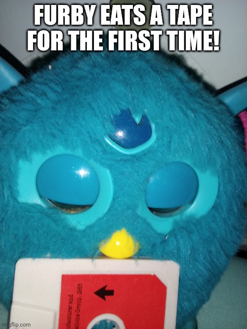 Greee | FURBY EATS A TAPE FOR THE FIRST TIME! | made w/ Imgflip meme maker