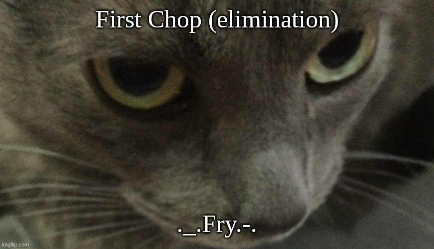 Sweetie | First Chop (elimination); ._.Fry.-. | image tagged in sweetie | made w/ Imgflip meme maker