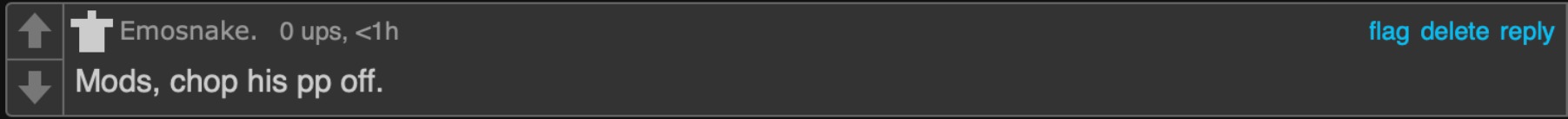 Mods, chop his pp off. | image tagged in mods chop his pp off | made w/ Imgflip meme maker