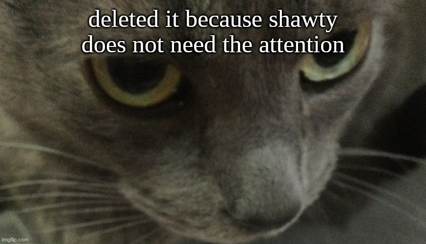 Sweetie | deleted it because shawty does not need the attention | image tagged in sweetie | made w/ Imgflip meme maker