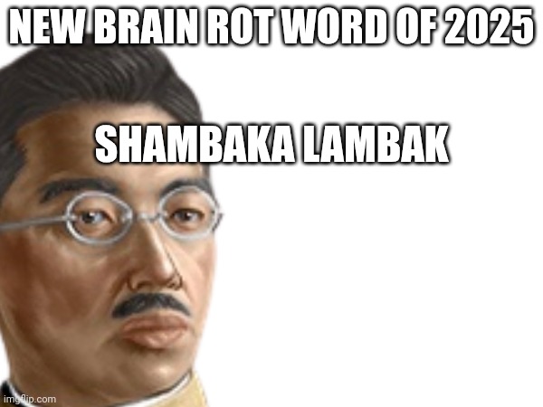 New brainrot! | NEW BRAIN ROT WORD OF 2025; SHAMBAKA LAMBAK | image tagged in funny,brainrot | made w/ Imgflip meme maker