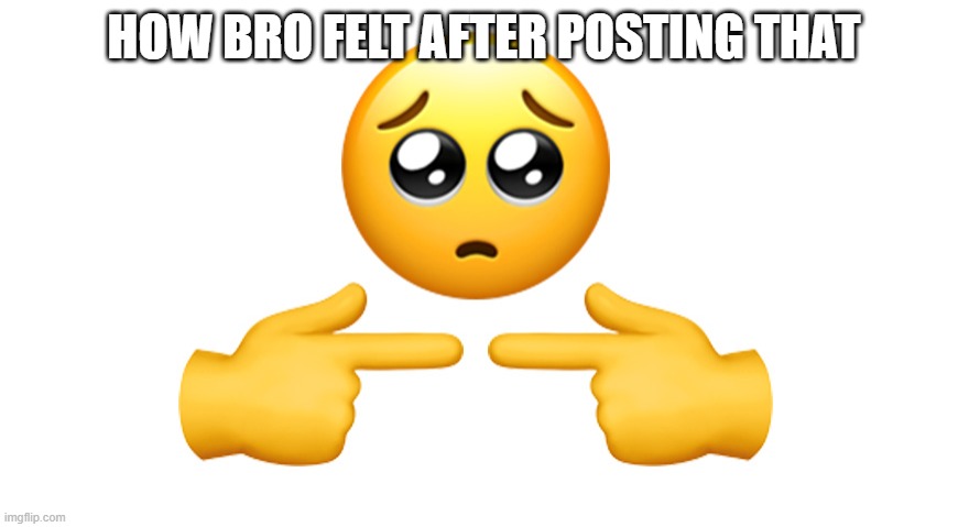 Shy emoji | HOW BRO FELT AFTER POSTING THAT | image tagged in shy emoji | made w/ Imgflip meme maker