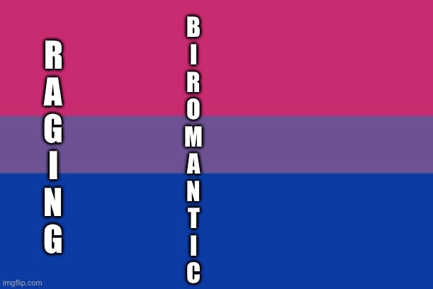 GhuUretgreuht rthurgthu broth hubryhu rbthuerbthurbtuh hbg huJguygugsu | R
A
G
I
N
G; B
I
R
O
M
A
N
T
I
C | image tagged in bisexual,lgbtq | made w/ Imgflip meme maker