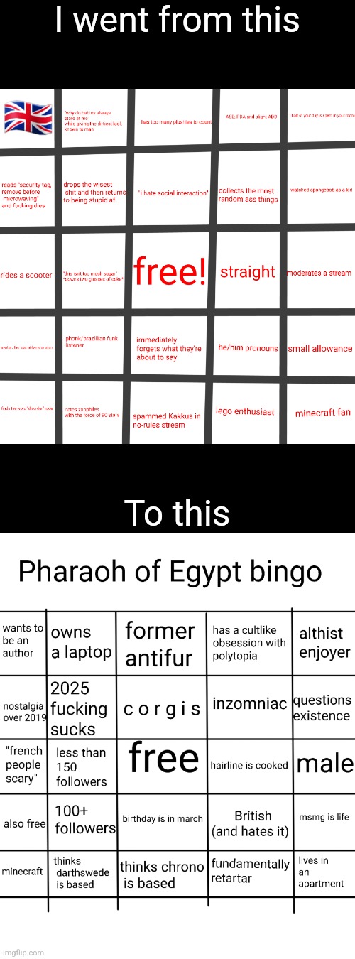 I went from this; To this | image tagged in asd_zetra bingo,poe bingo | made w/ Imgflip meme maker