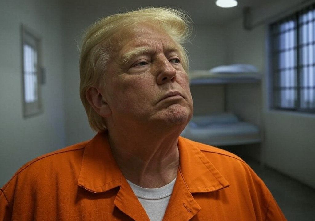 Donald Trump in a prison cell Convict Felon Republican Blank Meme Template