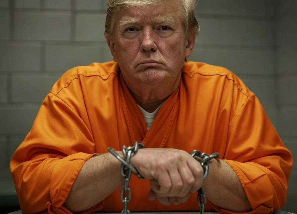 Donald Trump in a prison cell Convict Felon Republican Blank Meme Template