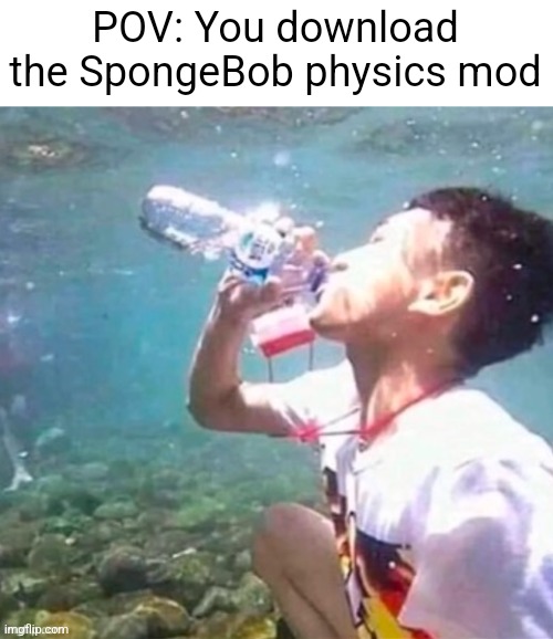 POV: You download the SpongeBob physics mod | image tagged in spongebob | made w/ Imgflip meme maker