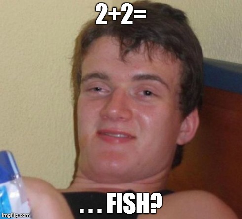 Fish? | 2+2= . . . FISH? | image tagged in memes,10 guy | made w/ Imgflip meme maker