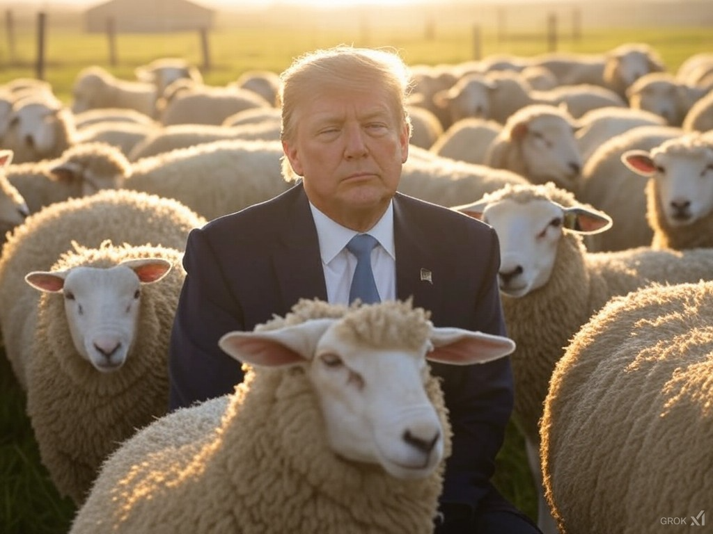 Donald Trump Sheep flock sheeple MAGA Blank Meme Template