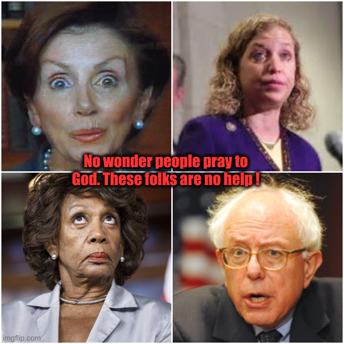 Crazy Democrats | No wonder people pray to God. These folks are no help ! | image tagged in crazy democrats | made w/ Imgflip meme maker