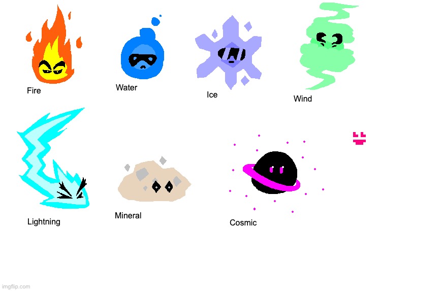 I made some little elemental creatures | made w/ Imgflip meme maker