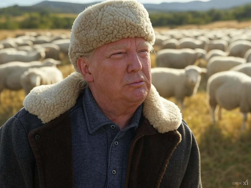 Donald Trump sheeple sheep sheepskin hat Blank Meme Template