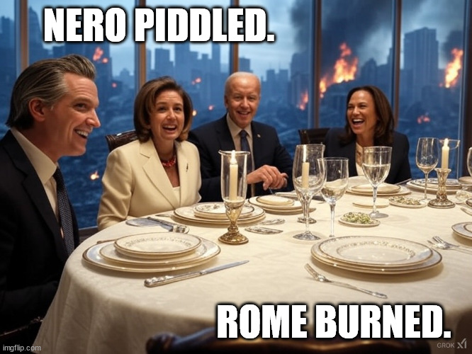 Nero Piddled, Rome Burned. | NERO PIDDLED. ROME BURNED. | image tagged in la county fire,leftists,incompetence | made w/ Imgflip meme maker