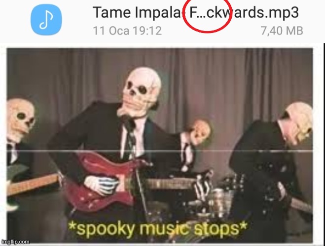 image tagged in spooky music stops | made w/ Imgflip meme maker