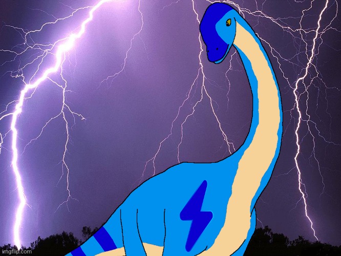 Thunderbolt, the thunder brontosaurus.mp3 | image tagged in thunderstorm,thunderbolt,isla phanero,paleoverse,eoiverse | made w/ Imgflip meme maker