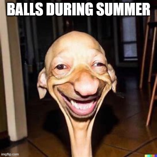 Posting Cursed Memes Part 1 | BALLS DURING SUMMER | image tagged in funny,cursed image,suspicious,oh wow are you actually reading these tags | made w/ Imgflip meme maker