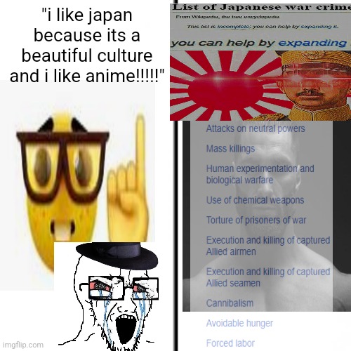 "i like japan because its a beautiful culture and i like anime!!!!!" | made w/ Imgflip meme maker