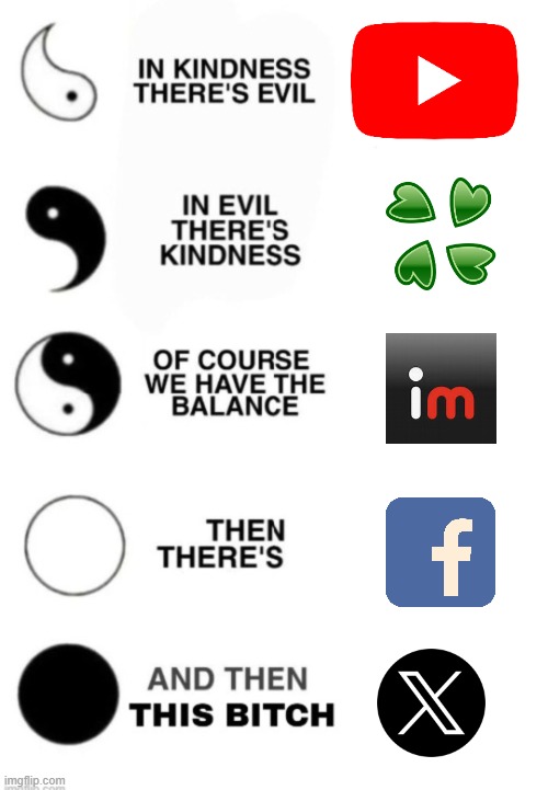 Social Media Slander | image tagged in yin and yang | made w/ Imgflip meme maker