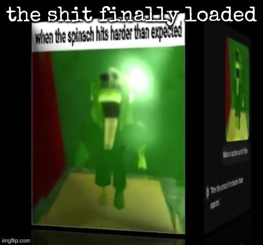 the shit finally loaded | made w/ Imgflip meme maker