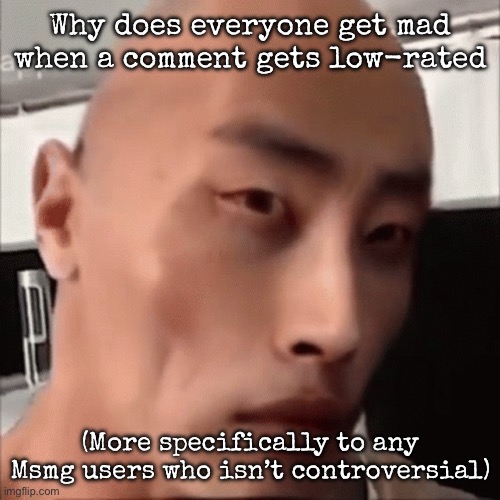 da chinese wok | Why does everyone get mad when a comment gets low-rated; (More specifically to any Msmg users who isn’t controversial) | image tagged in da chinese wok,msmg | made w/ Imgflip meme maker