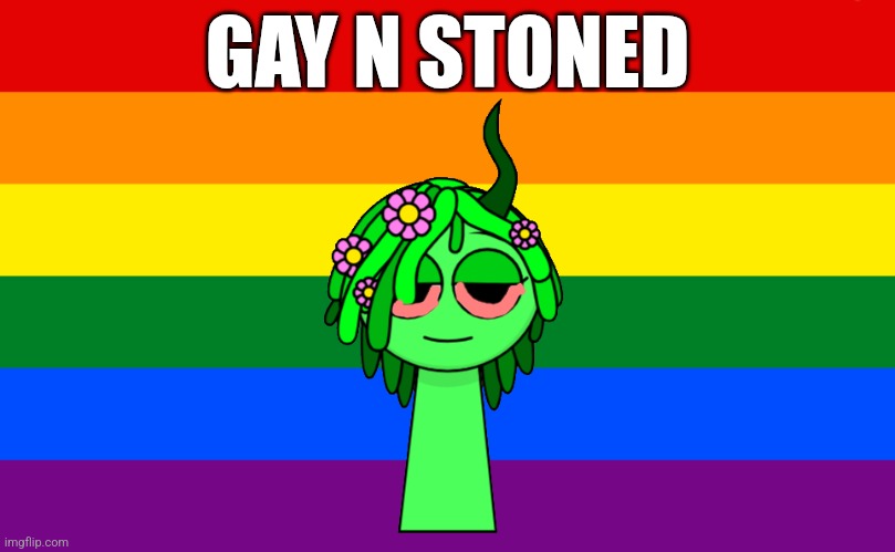 Pride flag | GAY N STONED | image tagged in pride flag | made w/ Imgflip meme maker