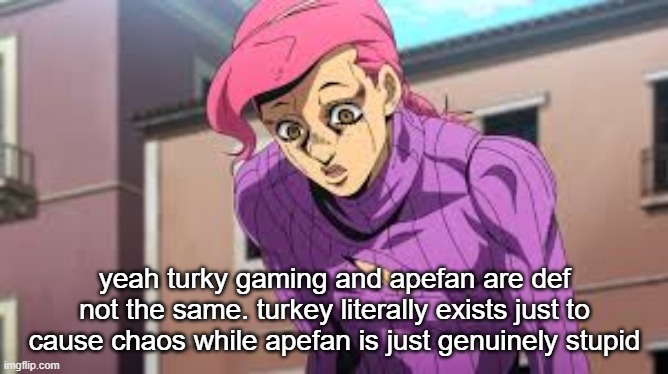 My scrunkly ❤ | yeah turky gaming and apefan are def not the same. turkey literally exists just to cause chaos while apefan is just genuinely stupid | image tagged in my scrunkly | made w/ Imgflip meme maker