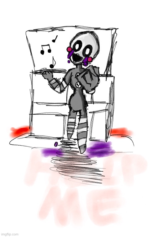 Here comes a new Puppet drawing! I worked very hard on this one! | image tagged in fnaf,puppet,drawing | made w/ Imgflip meme maker