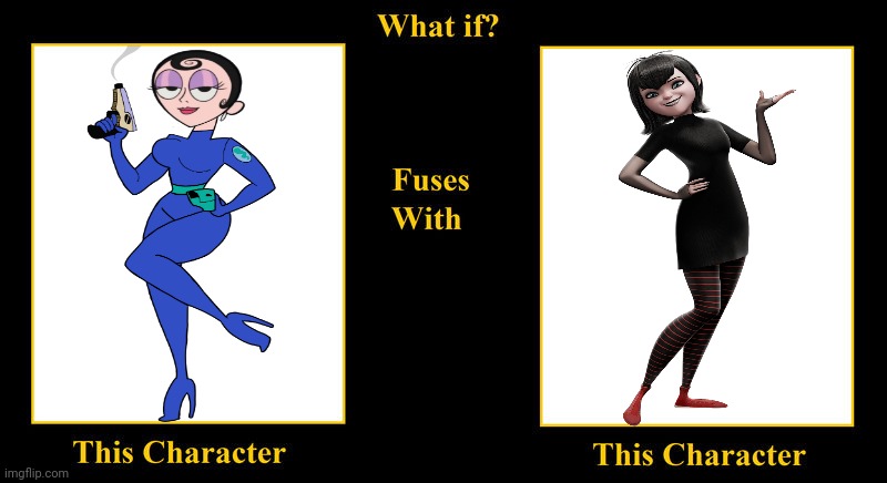 Agent Honeydew Fusee With Mavis Dracula | image tagged in what if fuses,agent honeydew,dexters lab,mavis,hotel transylvania,black hair | made w/ Imgflip meme maker