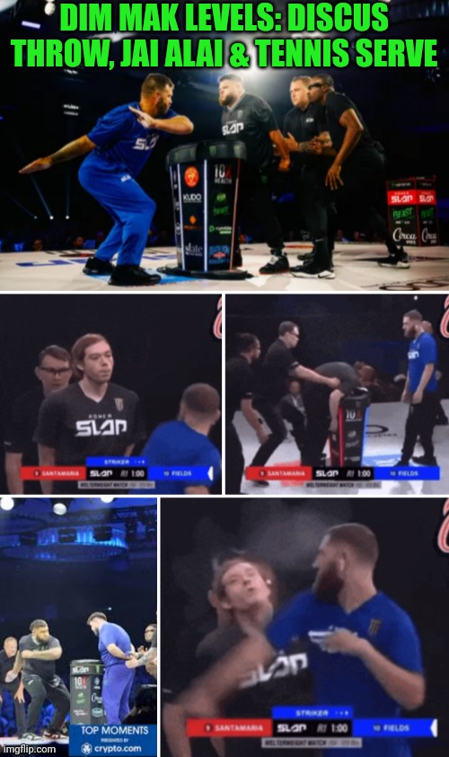 Funny | DIM MAK LEVELS: DISCUS THROW, JAI ALAI & TENNIS SERVE | image tagged in funny,slap,slap battles,ninja,power,mortal kombat | made w/ Imgflip meme maker