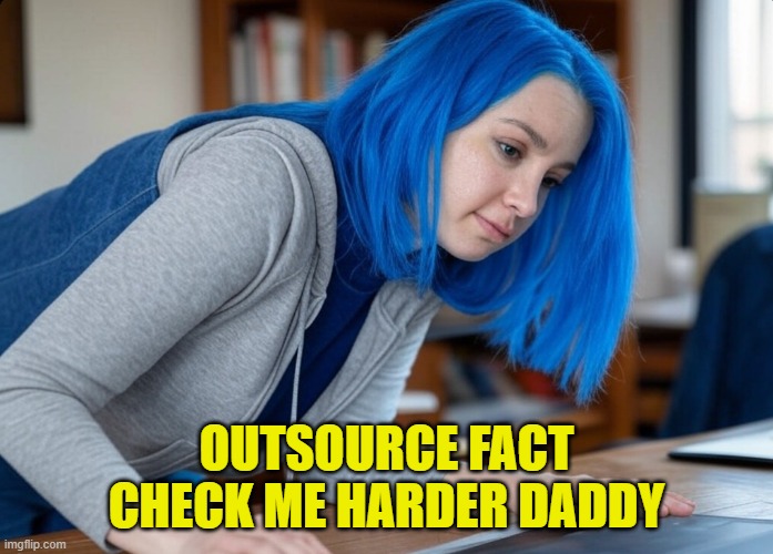 OUTSOURCE FACT CHECK ME HARDER DADDY | made w/ Imgflip meme maker