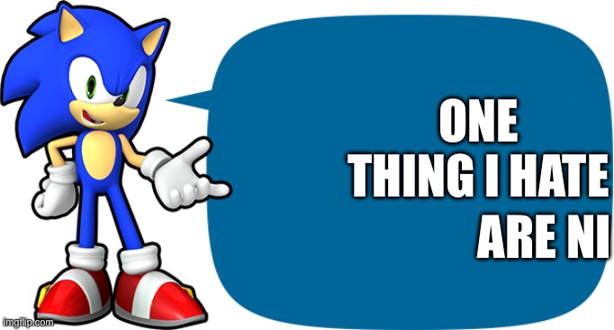 Sonic Sez | ONE THING I HATE; ARE NI | image tagged in sonic sez | made w/ Imgflip meme maker