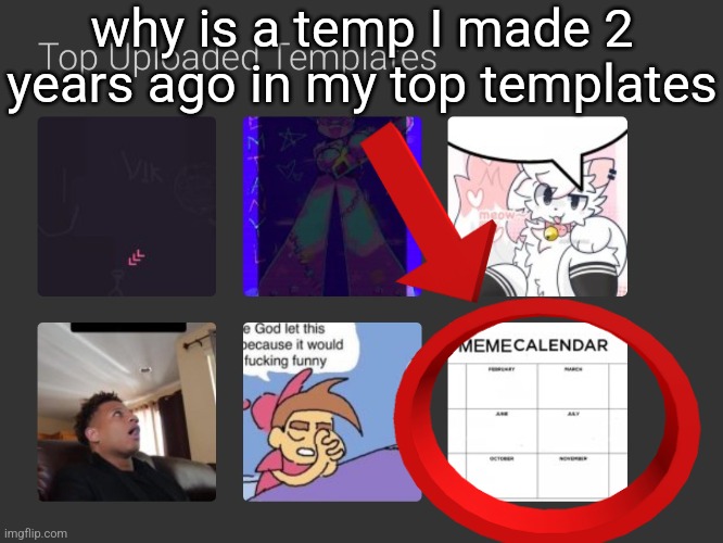 why is a temp I made 2 years ago in my top templates | made w/ Imgflip meme maker