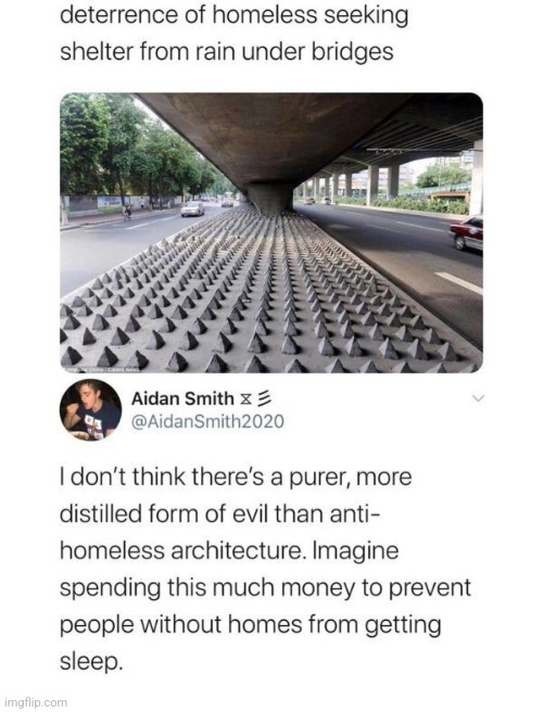 Not made by me | image tagged in hostile architecture,evil,vandalize it | made w/ Imgflip meme maker