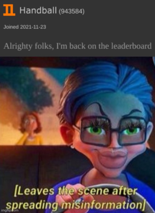 image tagged in leaves the scene after spreading misinformation | made w/ Imgflip meme maker