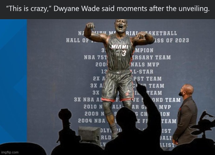 MST3K Right Back Atcha! | image tagged in dwyane wade statue,mst3k | made w/ Imgflip meme maker