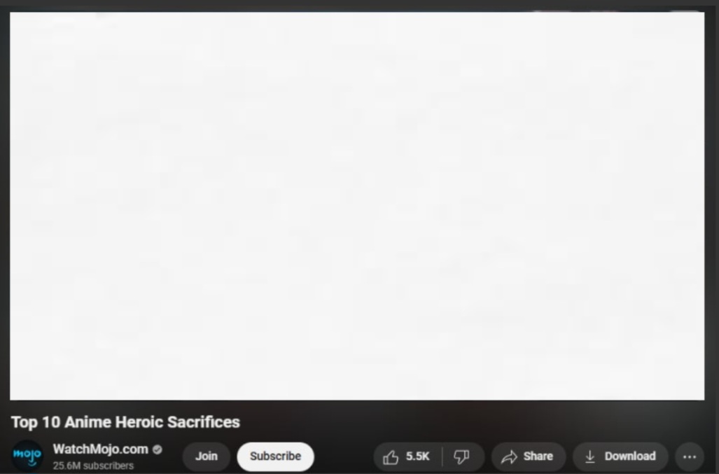 Top Anime Sacrifices Blank Meme Template